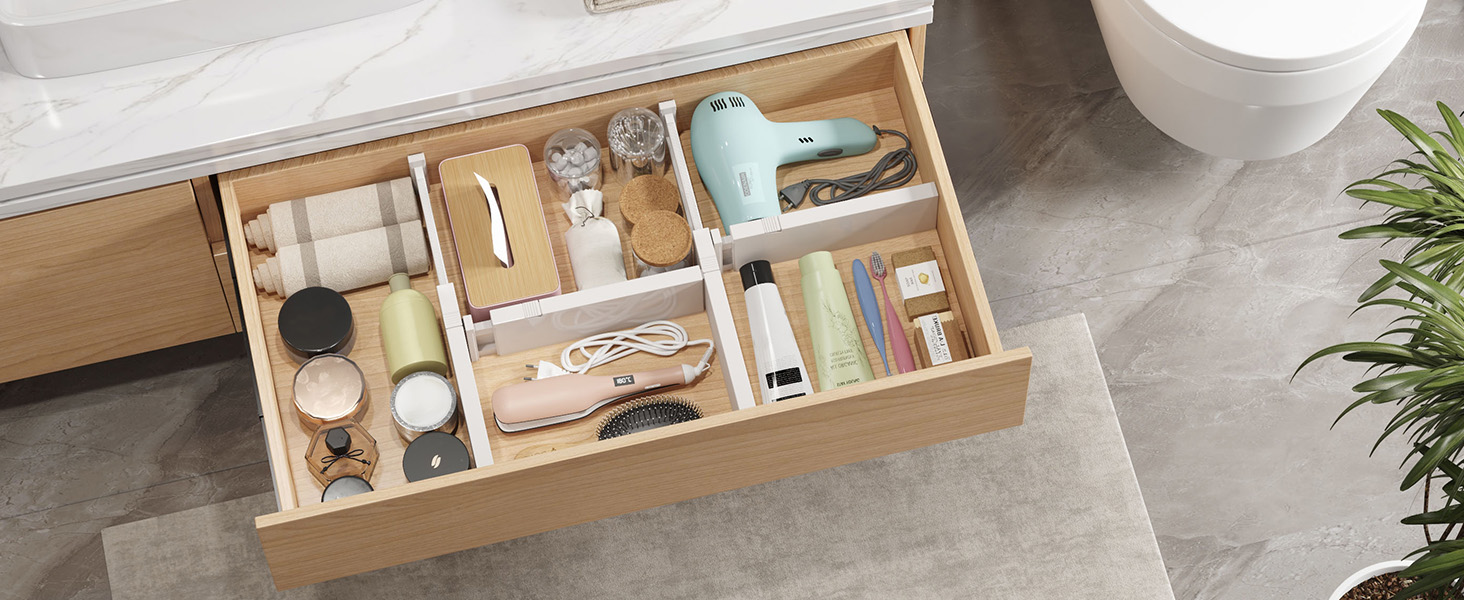 Multi-functional drawer organizer usage